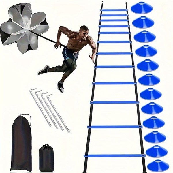 Agility Ladder Speed Training Equipment Set 20ft Agility Ladder, 4