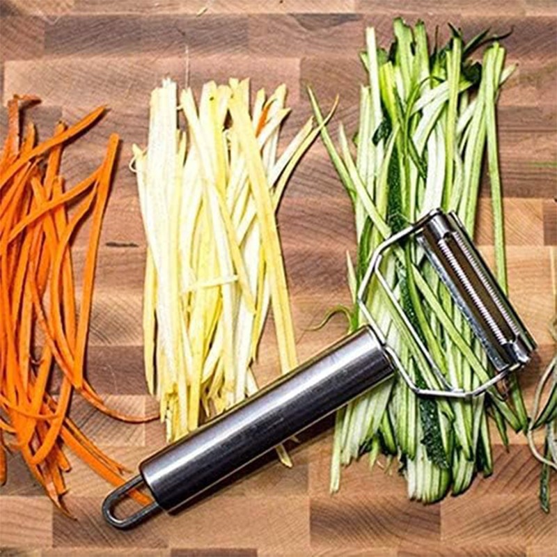 AnGeer Julienne Peeler, Stainless Steel Vegetable Peeler, Double-Sided Blade Vegetable