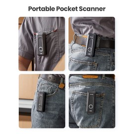 Eyoyo Eyoyo 2D Bluetooth Barcode Scanner Wireless with Clip, 2000mAh Battery with Level Indicator, Portable Mini QR Bar Code Reader for Library Book Inventory Compatible with iPhone, iPad, Android Phone