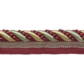 DÉCOPRO Gold Wine Mint Green 7/16" Decorative Lip Cord Holiday Splendor [9 Yards]