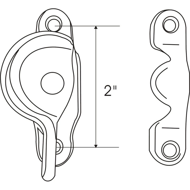 QCAA Forged Brass Sash Lock in Solid Brass, CTC 2",