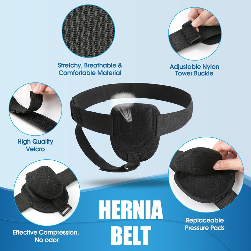poslife Hernia Belts for Men, Inguinal Hernia belt, Adjustable Groin