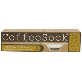 CoffeeSock Drip #2 Cone- GOTS Certified Organic Cotton Reusable Coffee Filters