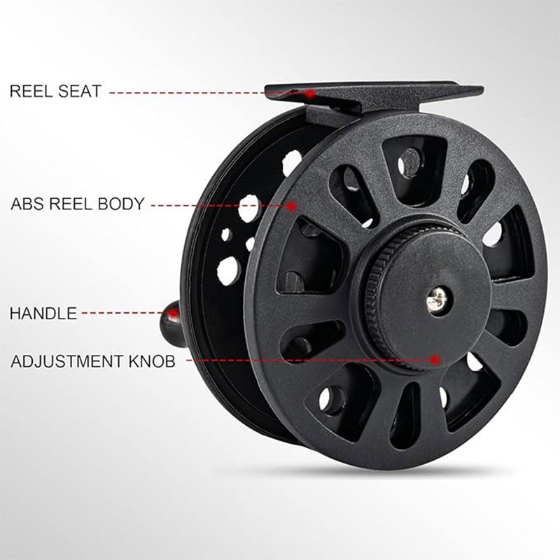 AIMALL ABS Plastic Fly Fishing Reel, Versatile 5/6 & 7/8