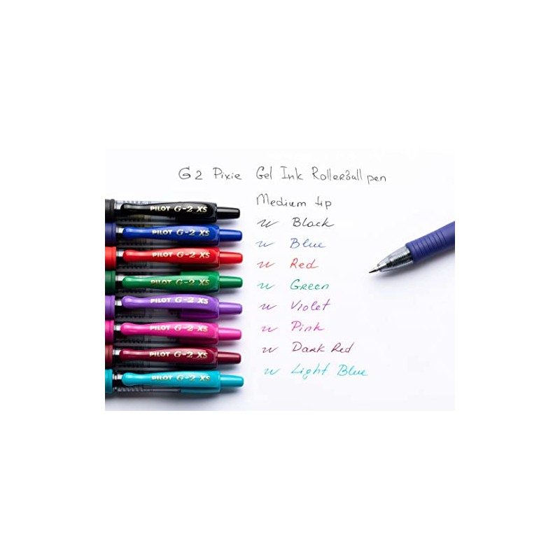 Pilot G2-XS7 Pixie Mini-Tintenroller, 0,7 mm Spitze, 0,4 mm Strichbreite,