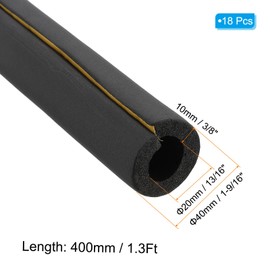 PATIKIL 13/16"(20mm) ID 1-9/16"(40mm) OD Pipe Insulation Foam Tube, 24Pcs 1.3Ft Self Adhesive Pre Slit Pipe Insulation Tube Cover Wrapping for Outdoor Winter Irrigation