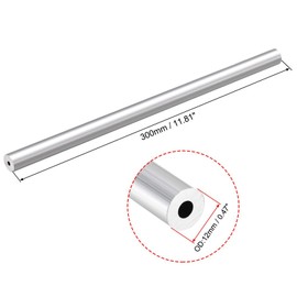 TA-VIGOR 3Pcs 6063 Aluminum Round Tube, 12mm OD 5mm ID 300mm Length Metal Seamless Straight Tubing Aluminum Pipe for Home Furnishing, Machinery, DIY Handicraft