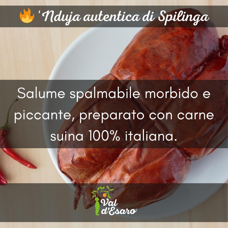 Nduja di Spilinga Insaccato - Salume Piccante Artigianale - 100%