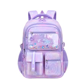 ZHANAO Girls Backpack with Bow Heart-shaped School Bag Lightweight Waterproof Bookbags with Multiple Pockets