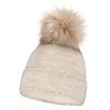 Neverless® Lined women's knitted hat with fur bobble and fleece
