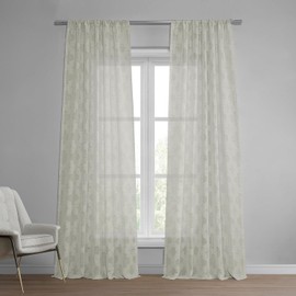 HPD Half Price Drapes Patterned Linen Sheer Curtains For Living Room 50 X 96 (1 Panel), SHCH-11701-96, Calais Tile