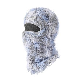 yolrdiw 2 Pieces Winter Distressed Balaclava Knitted Ski Full Face Mask for Women Men Blue White