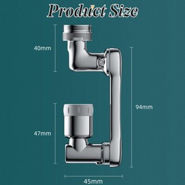 1080° Rotating Faucet Aerator with Splash-Proof Design - Dual-Mode Water-Saving Extender for Kitchen & Bathroom Sinks