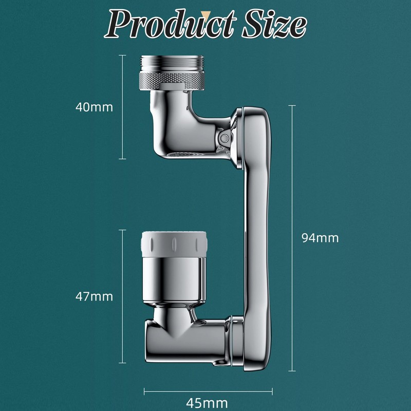1080° Rotating Faucet Aerator with Splash-Proof Design - Dual-Mode Water-Saving