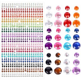 900 Pcs Gemas Faciales, Gemas Maquillaje Autoadhesivas Halloween  15 Colores Diamantes para Decoración Facial DIY, Paquete de Maquillage con Lunares  