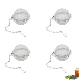 4 Pcs Infusores de Té y Tisanas, Filtro de Té de Acero Inoxidable con Cadena de 2.7", Bola de Té de Malla, Infusor de Té Suelto, Filtro de Bola, Malla Fina (7 cm)