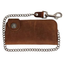 Hot Leathers Unisex-Adult Buffalo Nickel Snap Bi-Fold Wallet (Brown, 7")