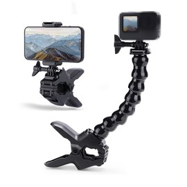 Ariv Hommey Jaws Flex Clamp Mount Gooseneck Clip Mount Compatible with GoPro Hero 13, 12, 11, 10, 9, 8, 7, 6, 5, 4, Session, 3+, 3, 2, 1, Max, Hero (2018), Fusion, DJI Osmo Action Cameras