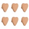MOROBOR 6PS Heart Shaped Wooden Knobs Single Hole Beech Wood