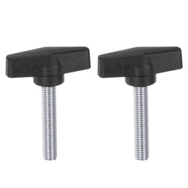 QUARKZMAN 2 Pcs T Wing Knobs M10 x 40mm Metric Male Grub Screw 55mm T Head Plastic Knob Handles Thumb Screws Hand Tension Knob Grip Thumb Screw Black