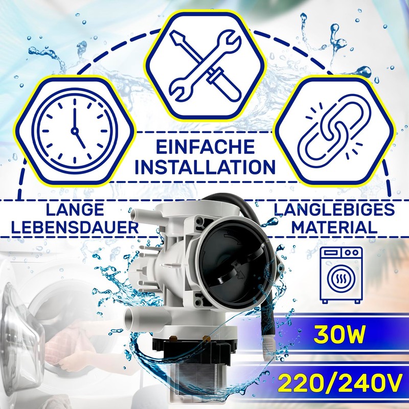 Drain Pump Power 30 W 220/240 V for Washing Machine
