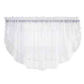 Stylemaster Elegance 60 by 24-Inch Sheer Voile Ascot Valance, White