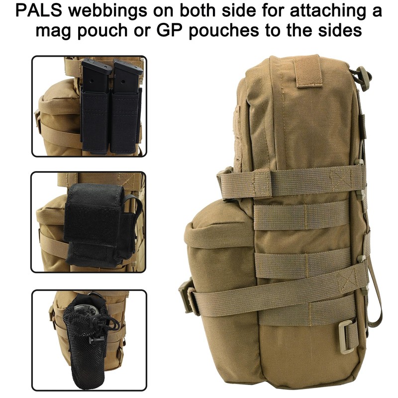 Tactical Mini Molle Hydration Pack,Molle Hydration Carrier with US Flag