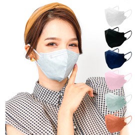 3D Mask, 3D Mask, Non-woven Fabric, Blood Color Mask, Non-woven Mask, Color Mask, 3D Beak, Disposable, Small Face Mask, Bi-Color, Teak Mask, Won't Hurt Your Ears, Pack of 20 (M, Regular Size, 20 Pieces (Individually Packaged), Old Rose