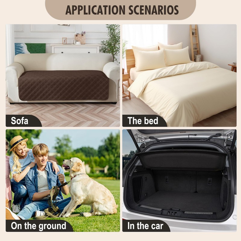 Genina Waterproof Couch Cover, Washable Anti-Slip 51 inch Loveseat Sofa