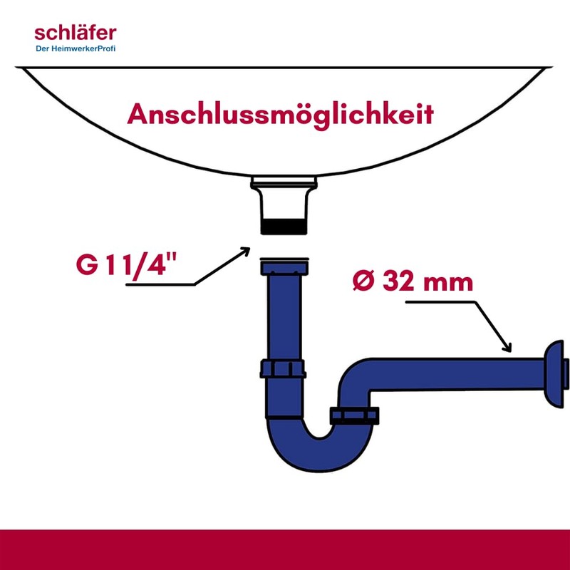 Schläfer 3939500 | Universal S-Shaped Sink Siphon for Brass Sink