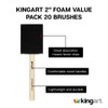 KINGART 242-20 Foam 20 Pc. Value Pack 2" Brush Set,