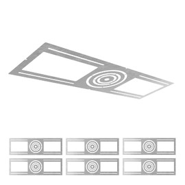 ASD New Construction Mounting Plate with Symmetric Round Hole - 3-4-6" Flat Steel Rough-in Wafer Light Bracket, LED Recessed Lighting Housing, 6 Pack