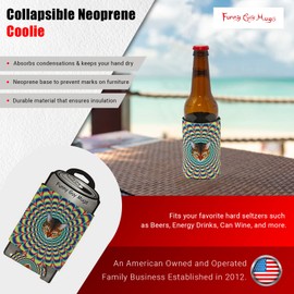 Funny Guy Mugs Psychedelic Cat Collapsible Neoprene Can Coolie - Drink Cooler