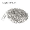 sourcing map Stainless Steel 304 Hardened Proof Coil Chain 5m