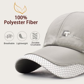 TAGVO Adjustable Double Mesh Baseball Cap Men, Pack of 2, Quick Drying and Breathable Outdoor Sports Baseball Cap, Unisex, Summer Sports Cap, Sun Hat for Sports, Travel, Outdoor, Black+grey