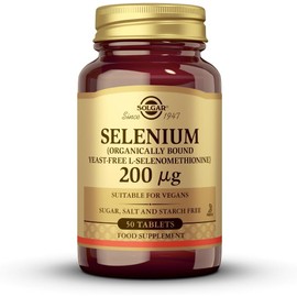 Solgar Selenium (Yeast-Free) 200 µg Tablets - Pack of 50 - Healthy Hair and Nails - Supports the Immune System - Vegan and Gluten Free