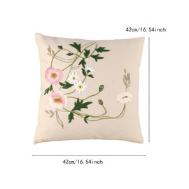 Vaveren Embroidery Pillow Kit Embroidered Floral Cushion Case DIY Crafts Home Decor Cross Stitch Kit for Sofa Living Room Car Wedding, B