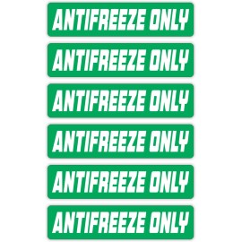 Unbranded 6-pack Antifreeze Only Vinyl Stickers Decals Engine Coolant Anti-Freeze Labels