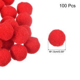 sourcing map Pom Felt Balls Felting Fabric 1.5cm 15mm Red for Home Craft Project DIY Pack of 100