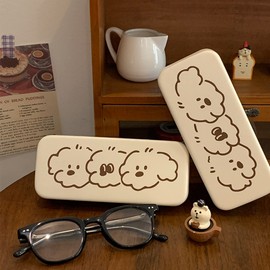 LIT Rose Glasses Case, Cute, Stylish, Women's Glasses Case, Glasses Cloth Included, Lightweight, Popular, Hard, Characters, Funny, Soft Leather, Dogs, High School Students, Glasses Case, Cute Eyeglass