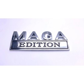DIGIART INTERNATIONAL TRUMP MAGA EDITION EMBLEMS 3D ZINC ALLOY METAL CHROME SILVER FINISH