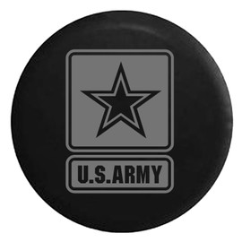 US Army Military Soliders Spare Tire Cover fits SUV Camper RV Accessories Gray Ink 35 in