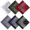 Nymora 6-Pack Paisley Bandana Set - 100% Cotton Kerchiefs in