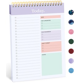 Taja To Do List Notepad - To Do List Notebook for Work with 52 Sheets, 9.8" x 6.5", Undated Daily Planner Perfect for Daily Tasks and Goal Setting, Notepad Suitable for Office, Home & School - Violet Dream