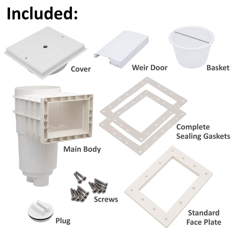 Rx Clear Standard Thru-Wall Skimmer for Vinyl Liner Inground Pool