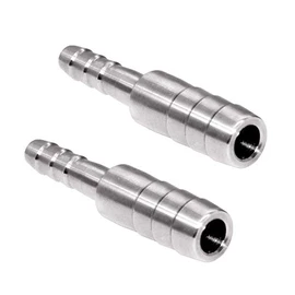 Beduan Stainless Steel Reducing Splicer Mender, 3/8" to 5/16" Barb ID, Reducer Barb Fitting Air Water Fuel Boat (Pack of 2)