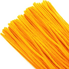 TOAOB 100pcs Pipe Cleaners Crafts Supplies Golden Yellow Pipe Cleaners Chenille Stems 6mm x 12 Inch Fuzzy Pipe Cleaners for DIY Art Crafts Decorations