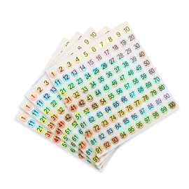 10 Sheets 1 to 100 Round Reflective Laser Number Stickers, Self -Adhesive Label Stickers for Inventory Storage, Nail Polish Bottles, Swatch Sticks, and Lipsticks