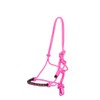 USG 15050024 Knotted Headcollar Braided Noseband with Rhinestones Pink Thoroughbred