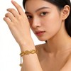 AIETUE Chunky Seashell Bracelets For Women, 18k Gold-plated Boho Cowrie